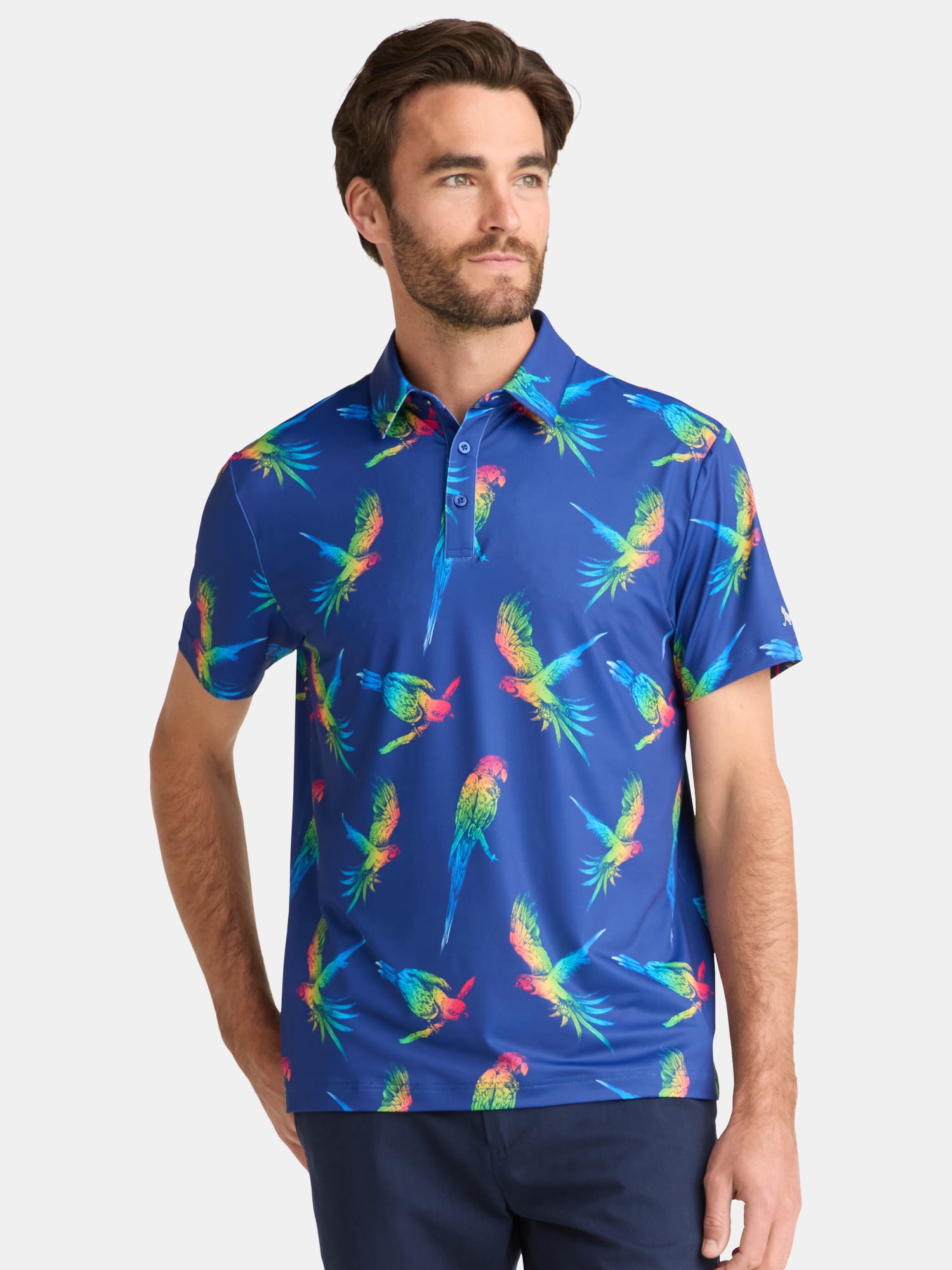 Birdie Bound Men's & Big Men's Novelty Print Golf Polo, Sizes S-5XL
