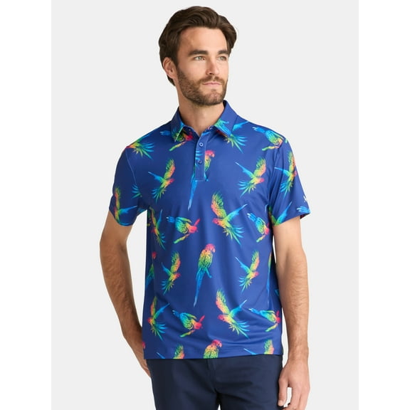Birdie Bound Novelty Print Golf Polo Shirt, Men's & Big Men's Sizes S-5XL