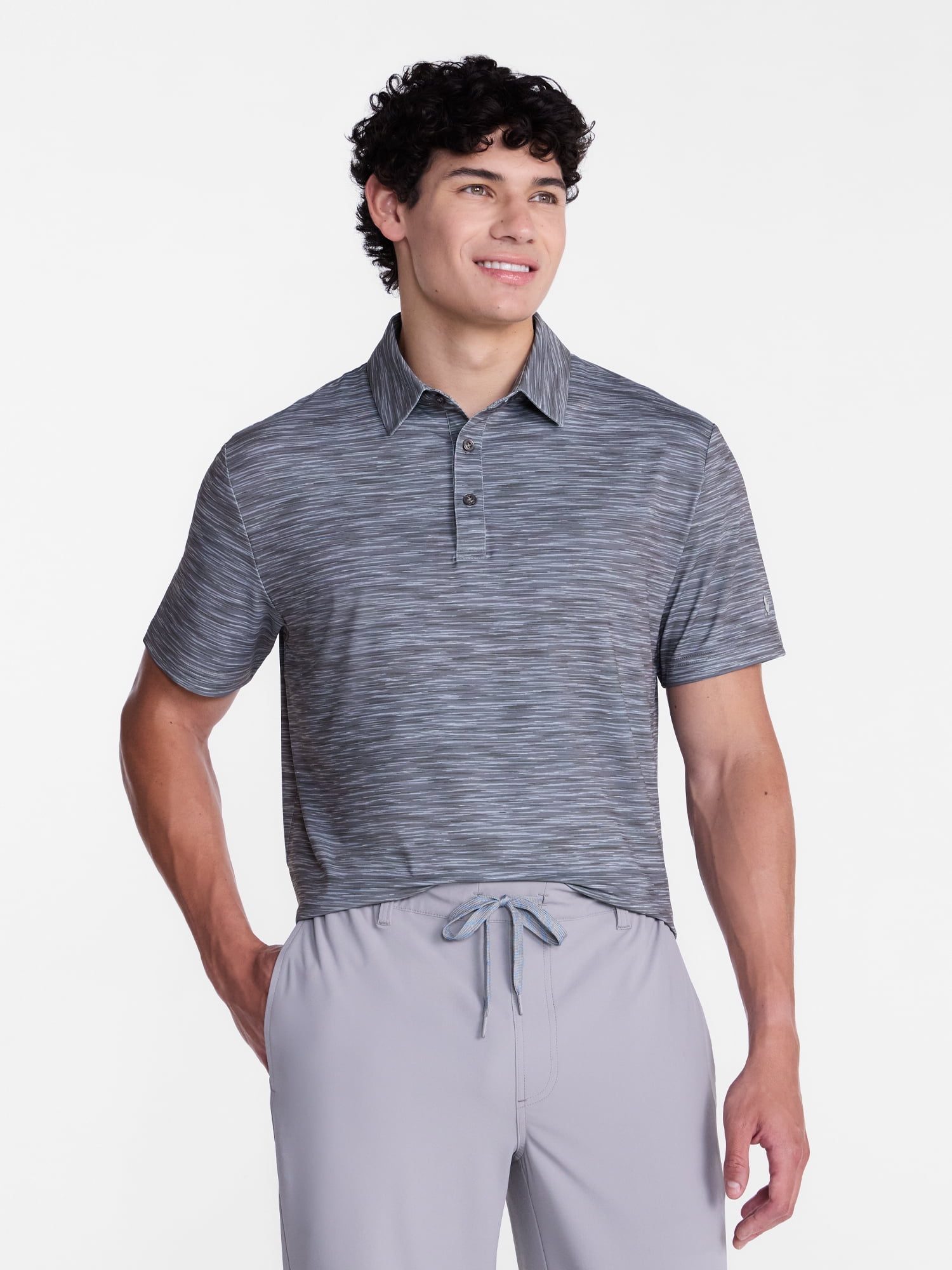 Birdie Bound Melange Print Golf Polo Shirt, Men's Sizes XS-4XLT