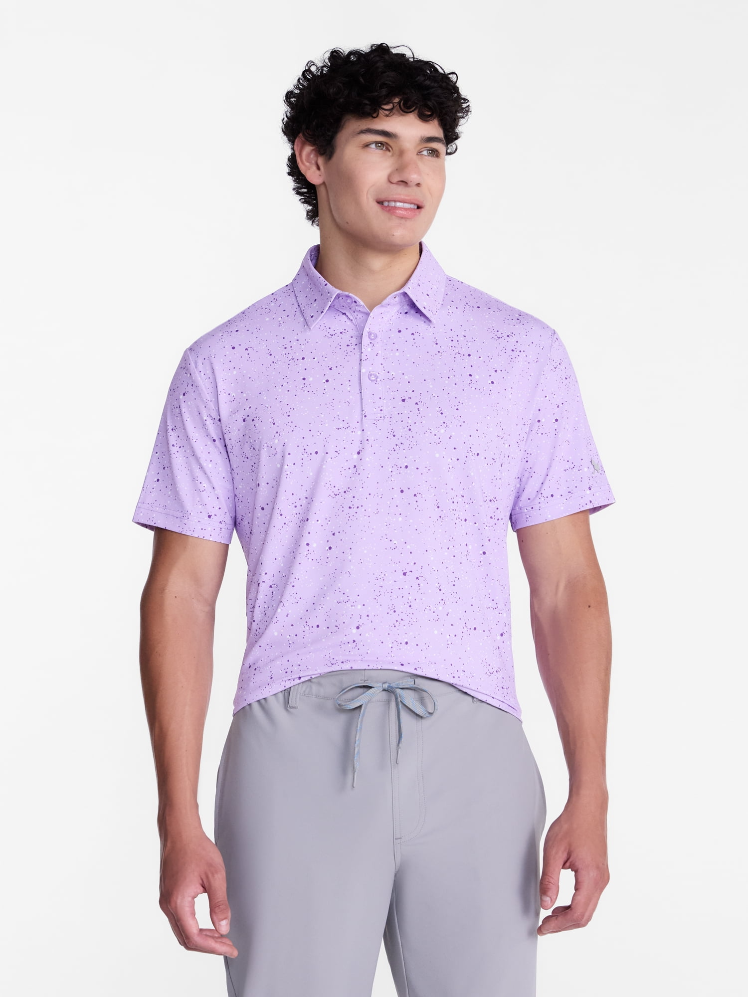 Birdie Bound Splatter Print Golf Polo Shirt, Men's Sizes XS-4XLT