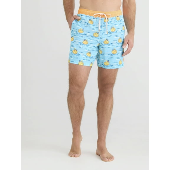 Birdie Bound Men's & Big Men's Swim Trunks with 2-In-1 Liner, Sizes S-3XL