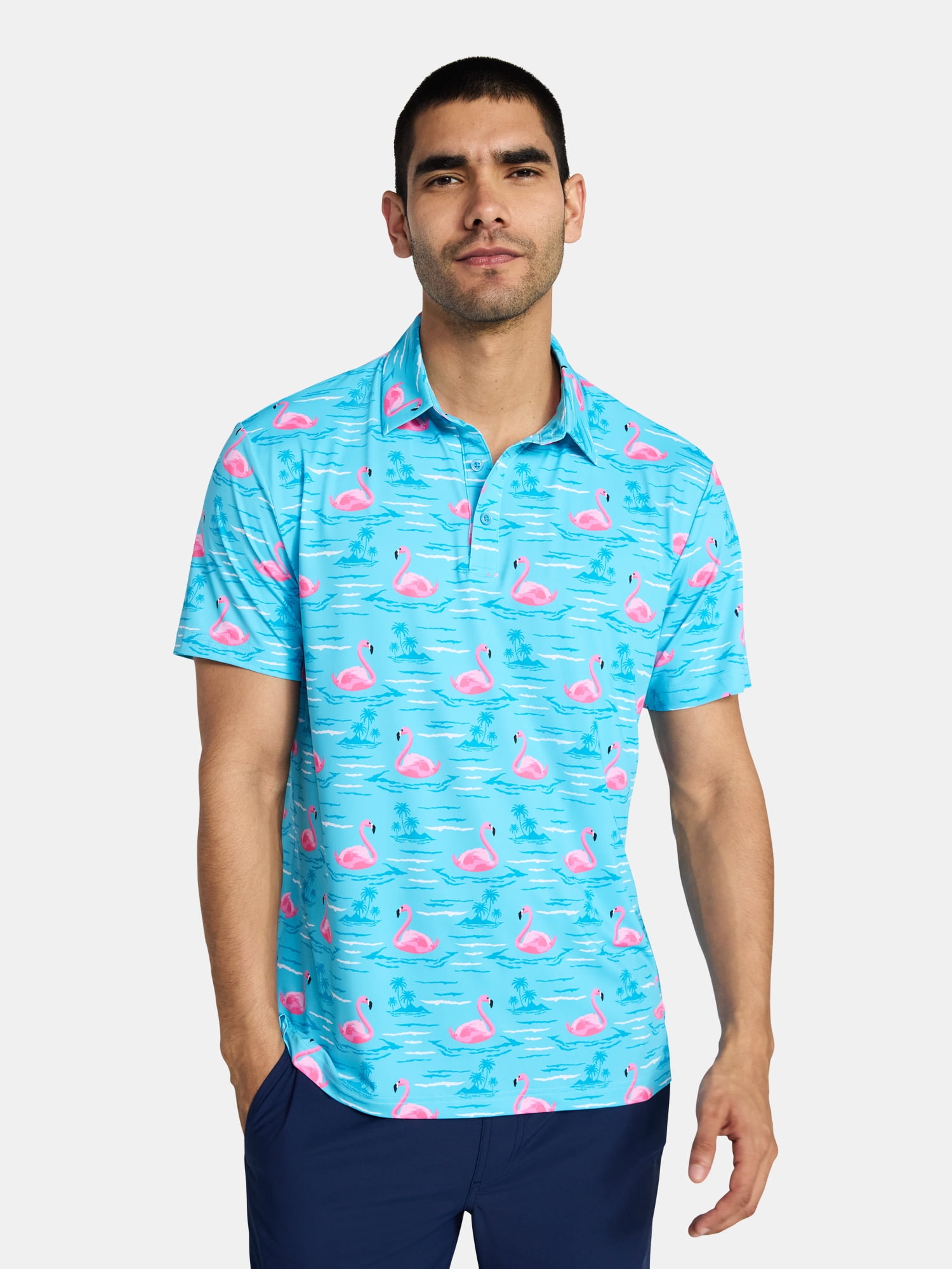 Birdie Bound Men's Novelty Print Golf Polo Shirt, Sizes S-3XL