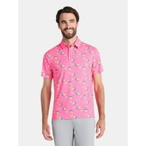 Birdie Bound Men's and Big Men's Taco Print Polo Golf Shirt, Sizes S-3XL