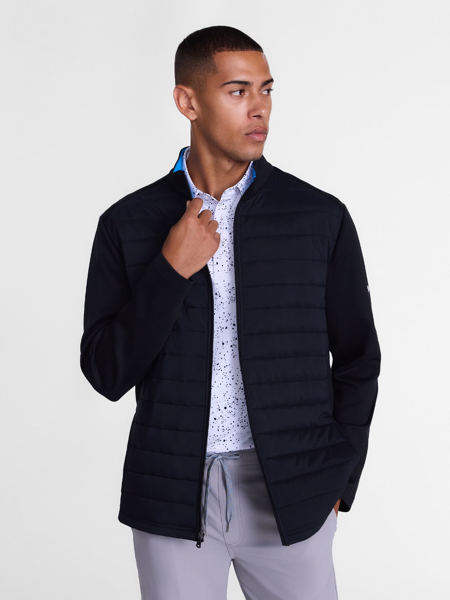 Birdie Bound Men's and Big Men's Tiger Quilted Hybrid Golf Jacket, Sizes XS-5XL