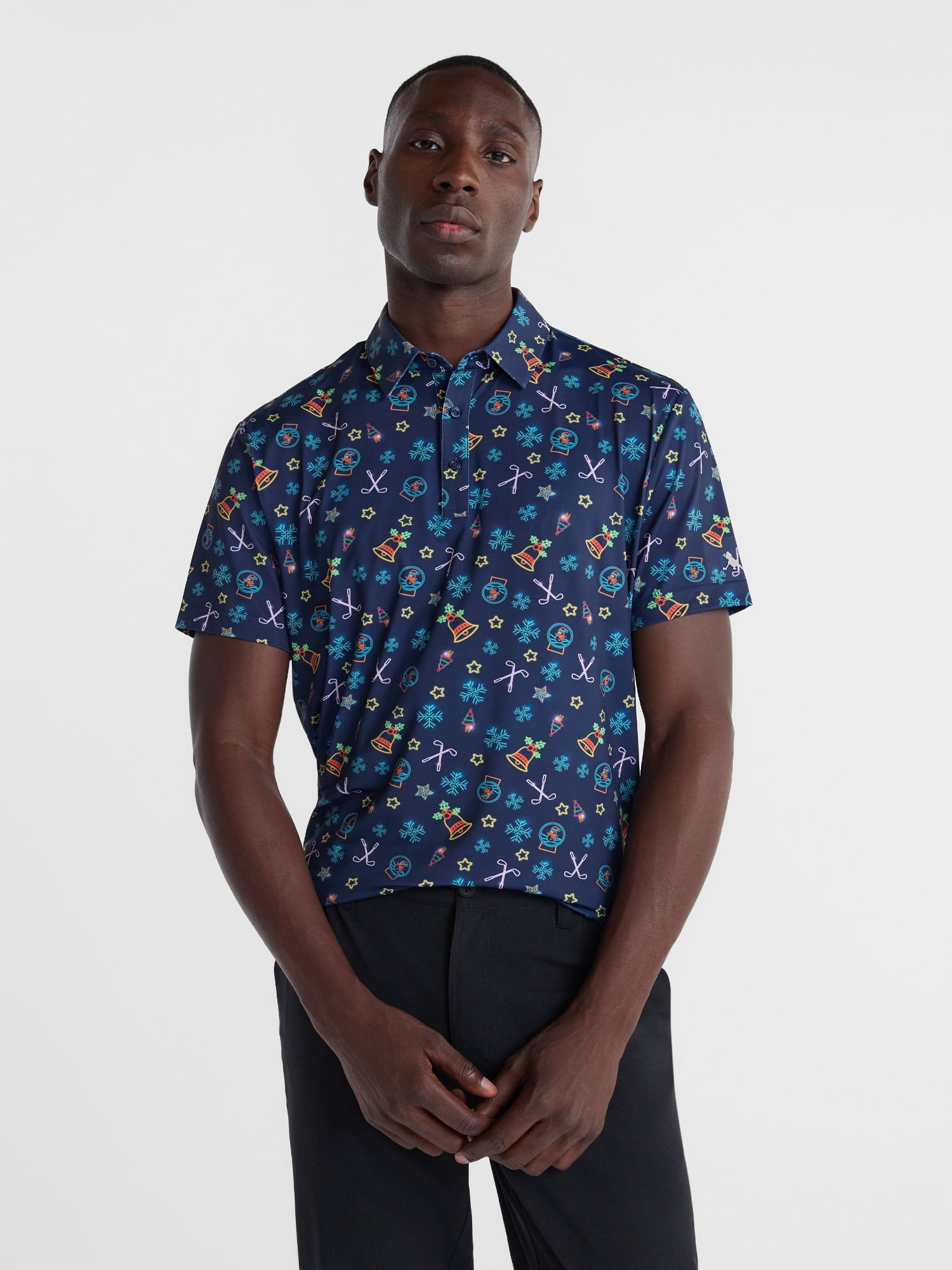 Birdie Bound Men's Christmas and Winter Theme Golf Polo Shirt, Sizes XS ...