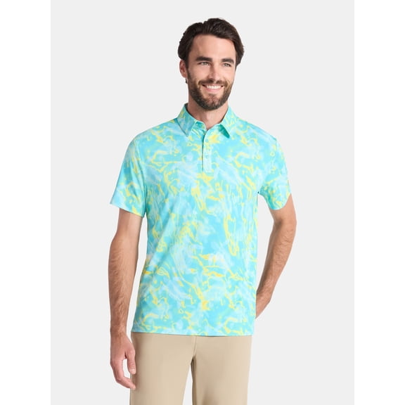 Birdie Bound Men's and Big & Tall Men's Novelty Print Golf Polo Shirt, Sizes XS-4XLT