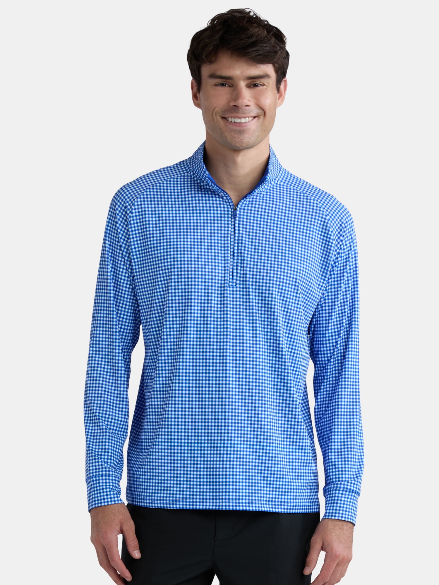 Men's Quarter Zip Long Sleeve Tee - Moisture Wicking NFL Fan Gear By Ultra Game