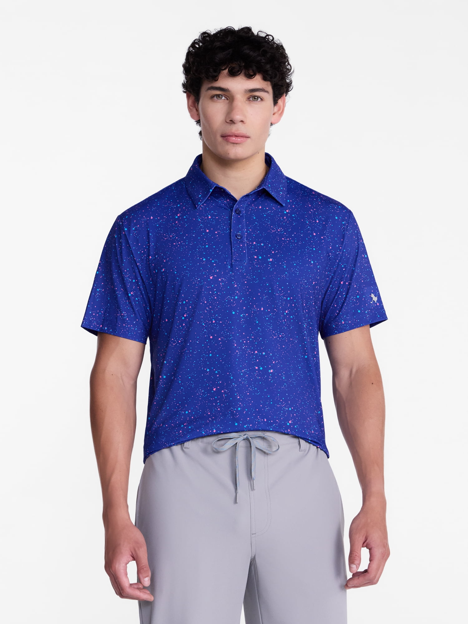 Birdie Bound Splatter Print Golf Polo Shirt, Men's Sizes XS-4XLT