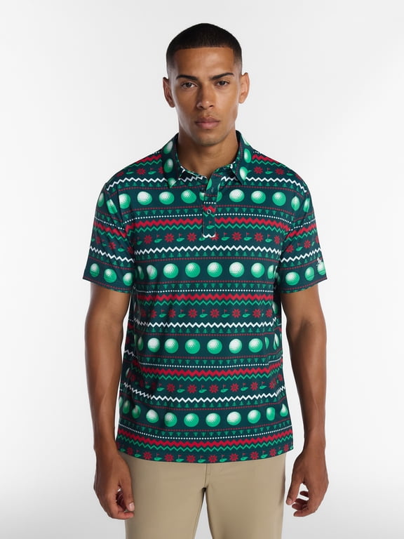 Christmas and Winter Theme Golf Polo Shirts, Men's Sizes XS-4XLT