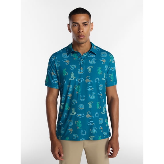 Birdie Bound Men's and Big Men's Desert Emblems Polo Shirt, Sizes XS-4XLT