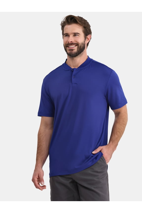 Men's and Big Men's Henley Golf Shirt, Sizes XS-5XL