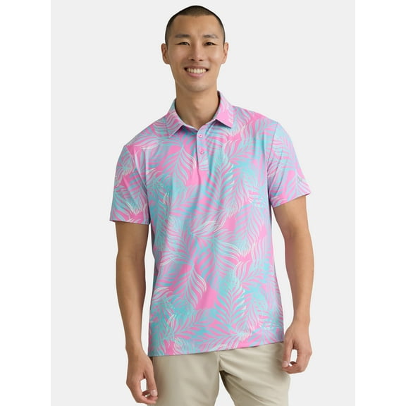 Birdie Bound Men's & Big Men's Novelty Print Golf Polo, Sizes S-5XL