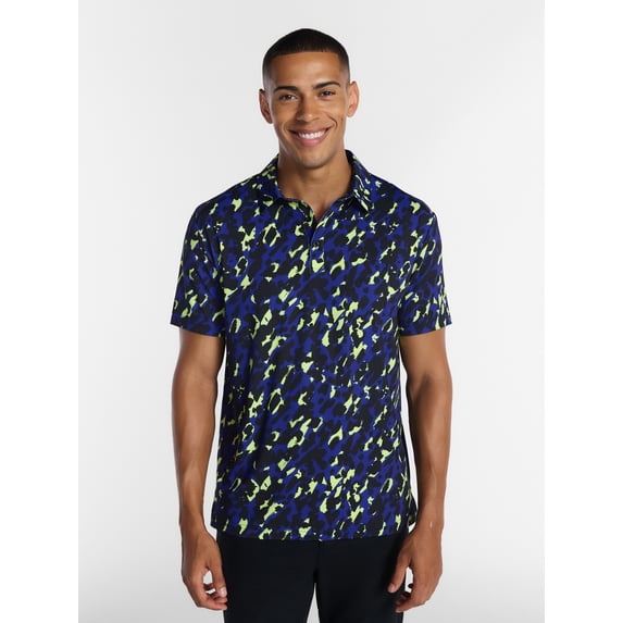 Birdie Bound Men's and Big Men's Leopard Polo Shirt, Sizes XS-4XLT