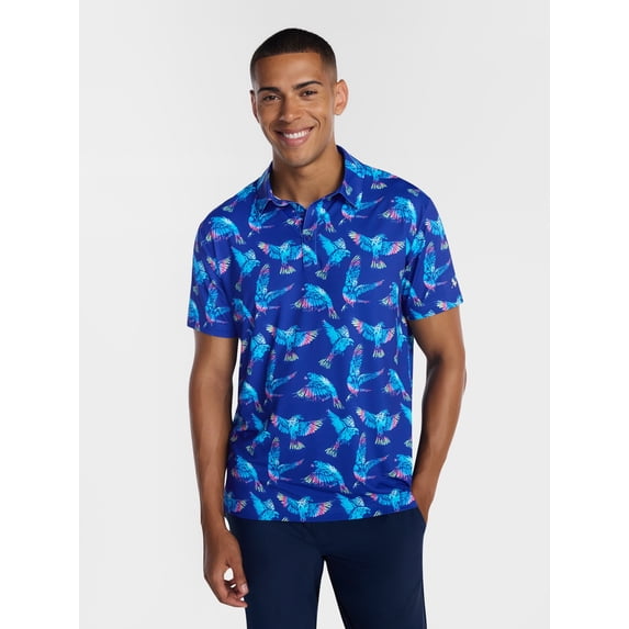 Birdie Bound Men's and Big Men's Ombre Sparrow Polo Shirt, Sizes XS-4XLT