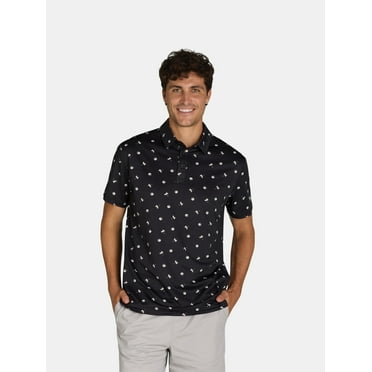 Birdie Bound Men's and Big Men’s Printed Golf Polo Shirt with UPF50+, Sizes S-3XL