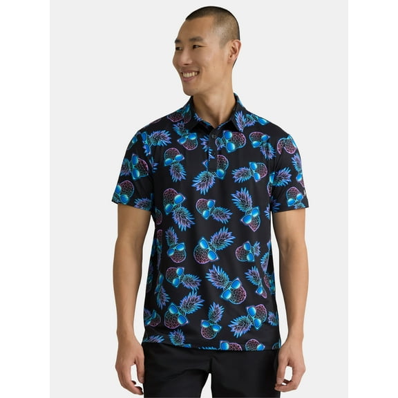 Birdie Bound Men's and Big Men's Novelty Print Golf Polo Shirt, Sizes S-5XL