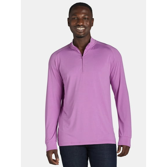 Birdie Bound Men's and Big Men’s Quarter Zip Active Top with Long Sleeves, Sizes S-3XL