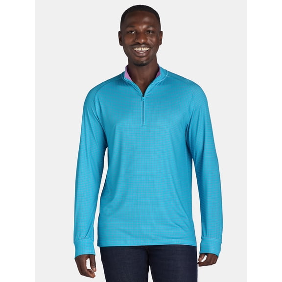Birdie Bound Men's and Big Men’s Quarter Zip Active Top with Long Sleeves, Sizes S-3XL