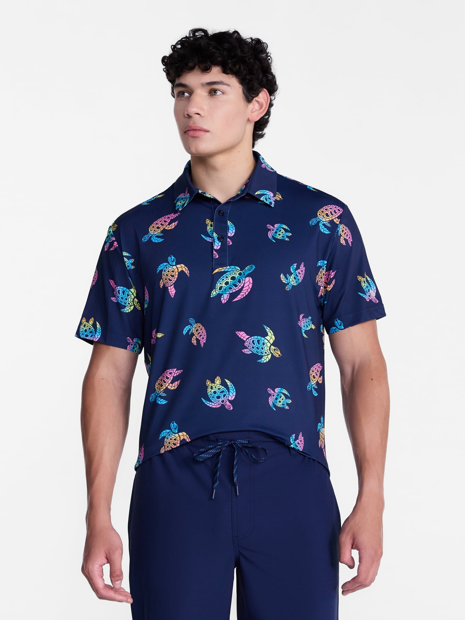 Birdie Bound Men's and Big Men's Shell Surfer Golf Polo Shirt, Sizes XS-4XLT