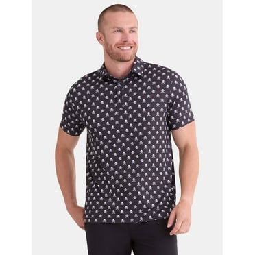 Birdie Bound Men's and Big Men's Halloween Skull Skeleton Head Print Golf Polo Shirt with Short Sleeves, Sizes S-5XL