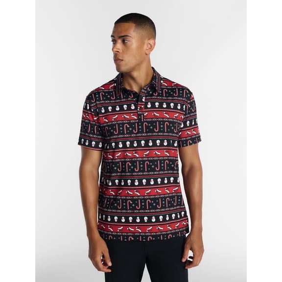Birdie Bound Christmas and Winter Theme Golf Polo Shirts, Men's Sizes XS-4XLT