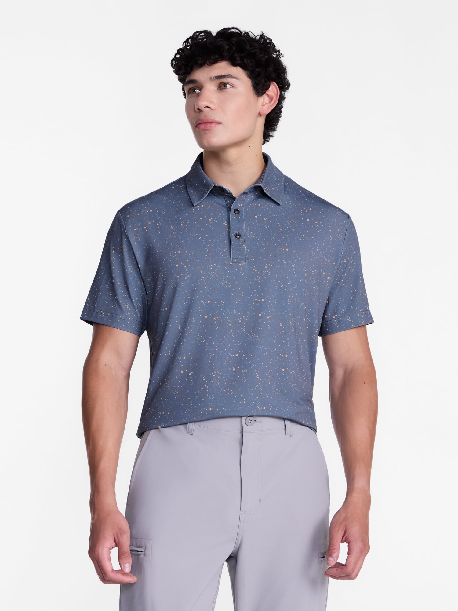 Birdie Bound Splatter Print Golf Polo Shirt, Men's Sizes XS-4XLT