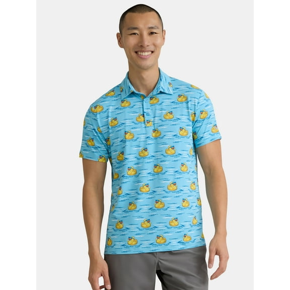 Birdie Bound Men's & Big Men's Novelty Print Golf Polo, Sizes S-5XL