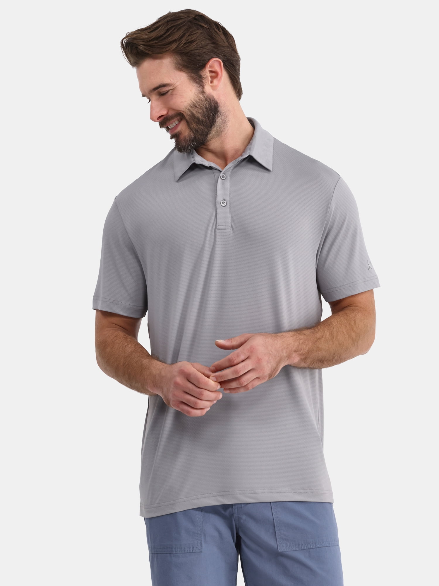 Birdie Bound Men's and Big Men's Textured Stripe Golf Polo Shirt