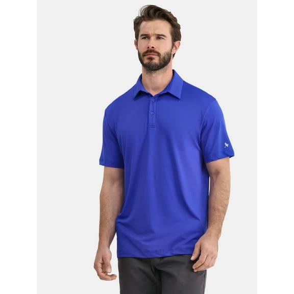 Birdie Bound Men's and Big Men’s Textured Stripe Golf Polo Shirt, Sizes XS to 5XL