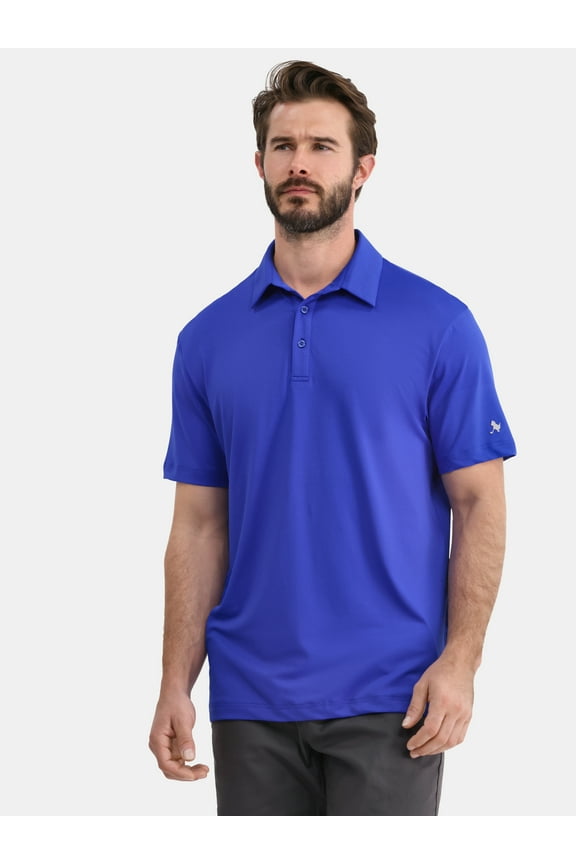 Men's and Big Men’s Textured Stripe Golf Polo Shirt, Sizes XS to 5XL
