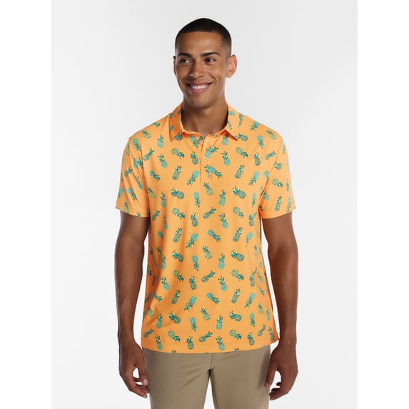 Birdie Bound Men's and Big Men's Tropical Golf Polo Shirt, Sizes XS-4XLT