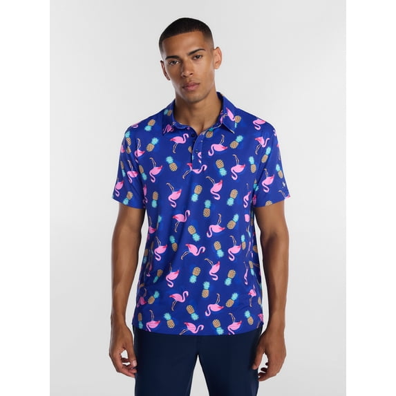 Birdie Bound Men's and Big Men's Tropical Punch Polo Shirt, Sizes XS-4XLT