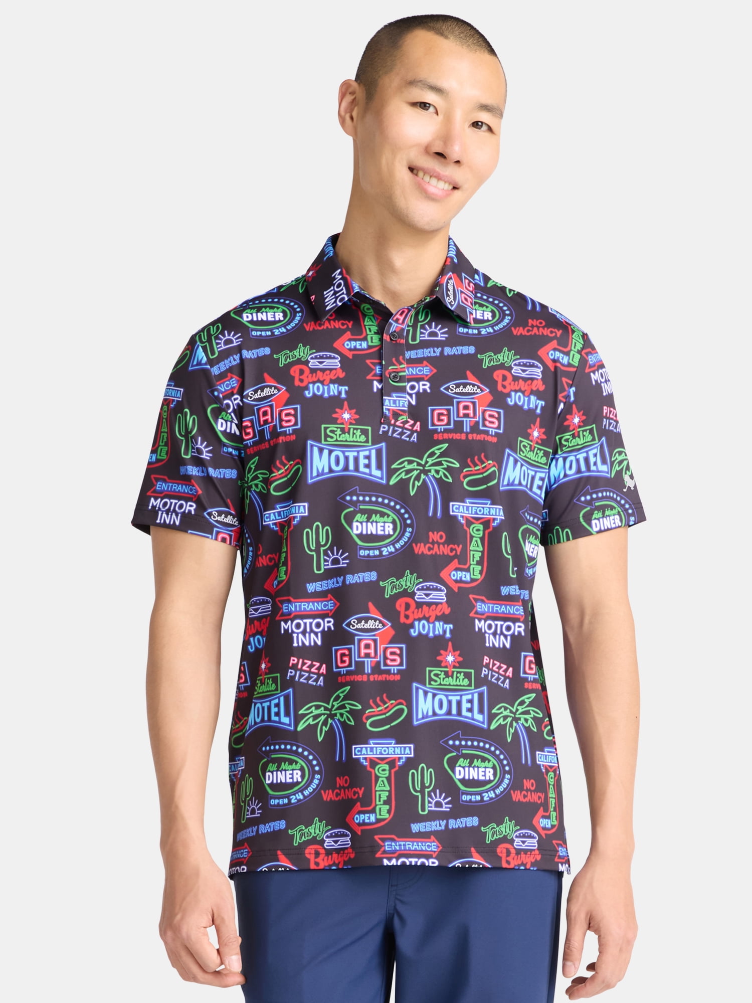 Birdie Bound Novelty Print Polo Golf Shirt; Men's & Big Men's Sizes S-5XL