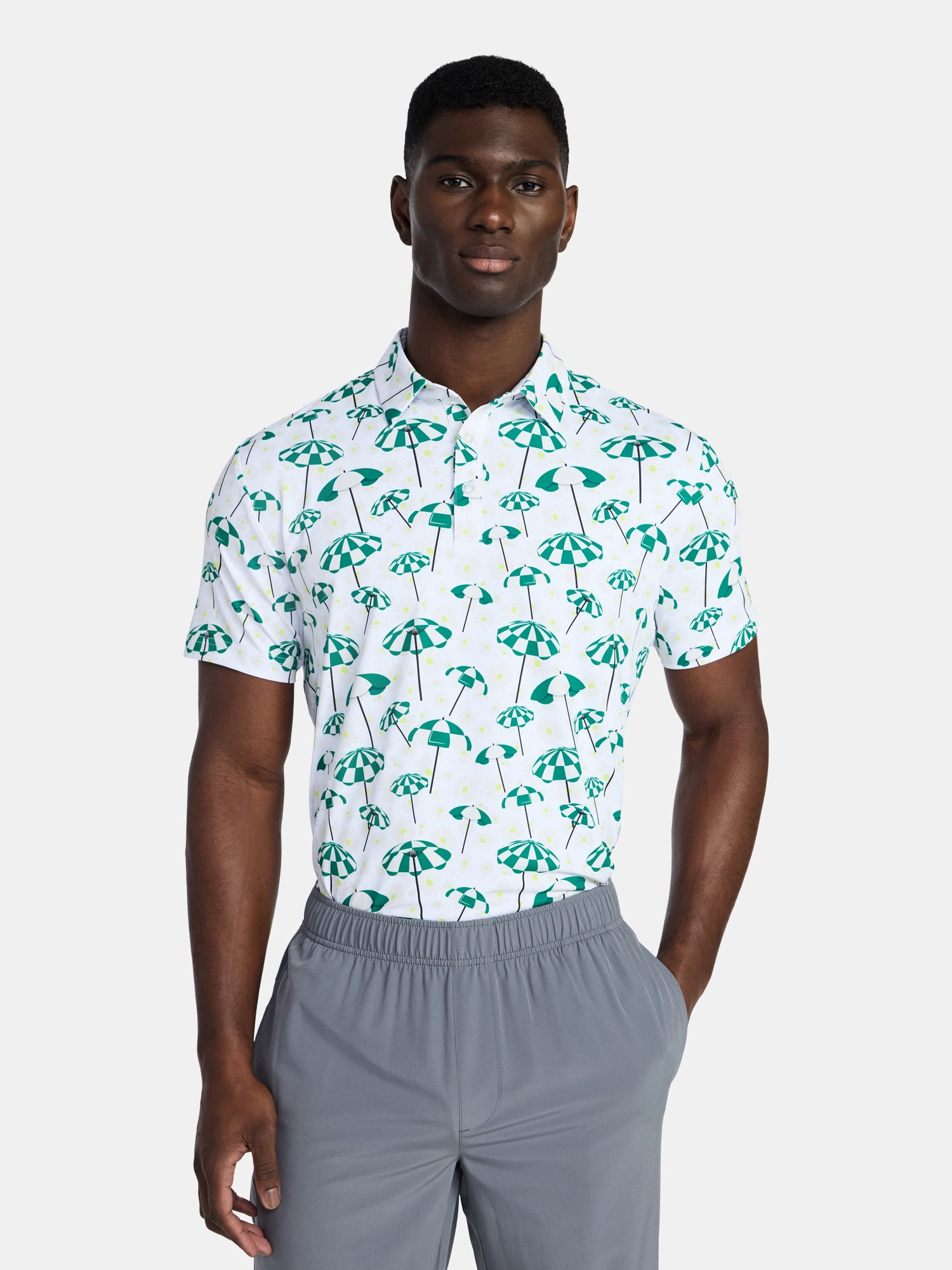 Birdie Bound Men's and Big and Tall Men's Novelty Print Polo Shirt, Sizes XS-4XLT
