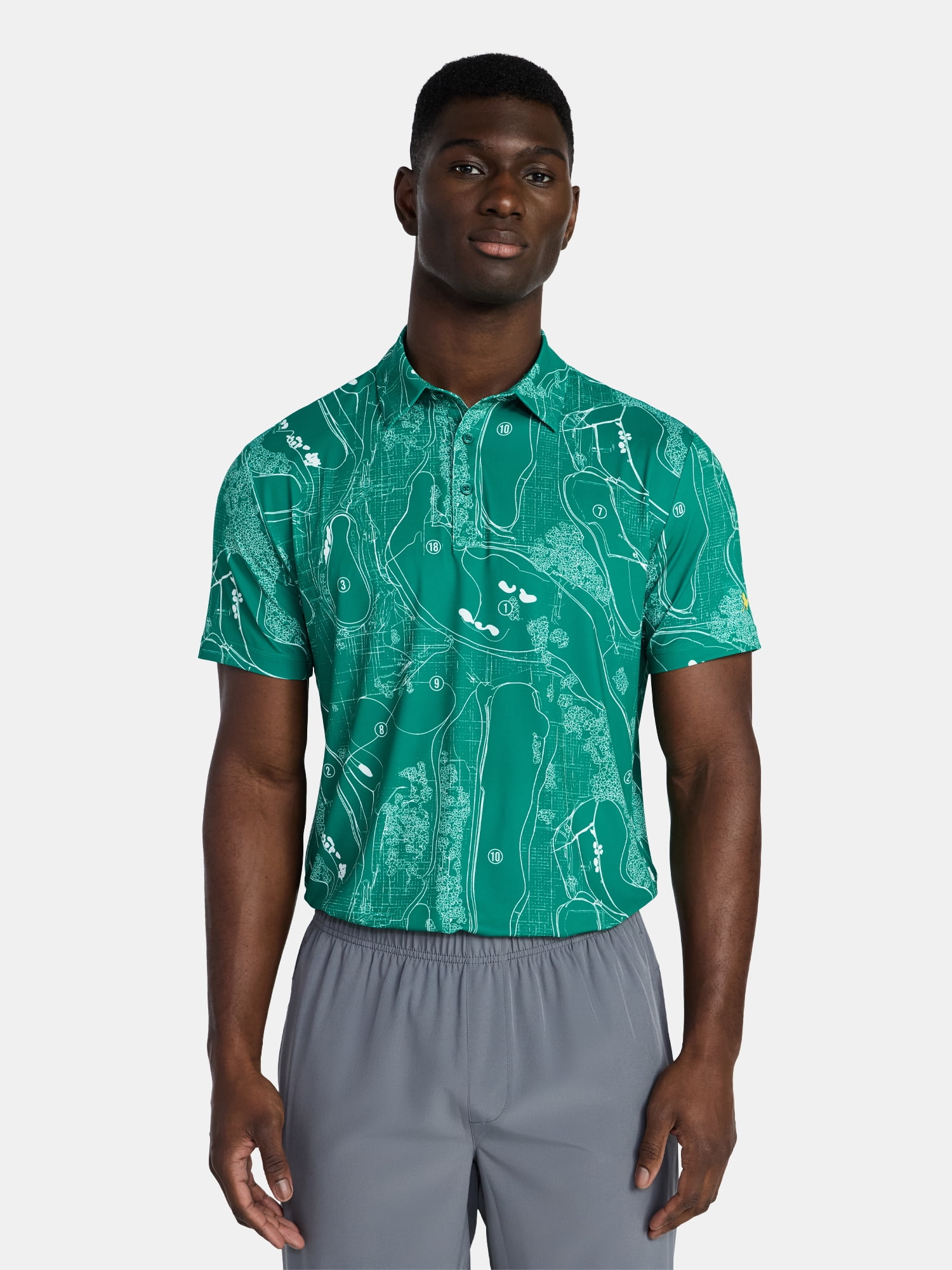Birdie Bound Men's and Big and Tall Men's Novelty Print Polo Shirt, Sizes XS-4XLT