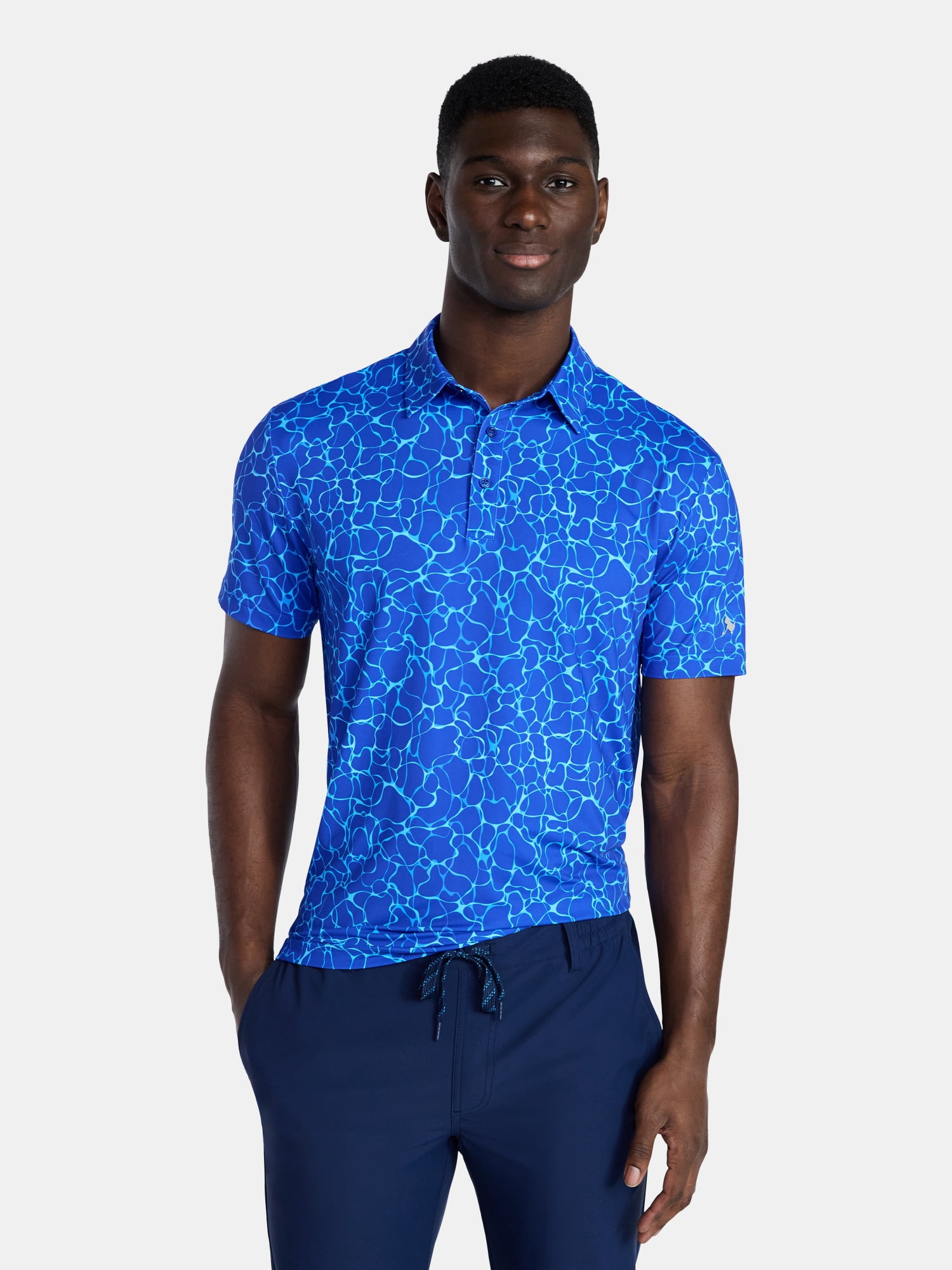 Birdie Bound Men's and Big & Tall Reflection Print Polo Top, Sizes XS-4XLT