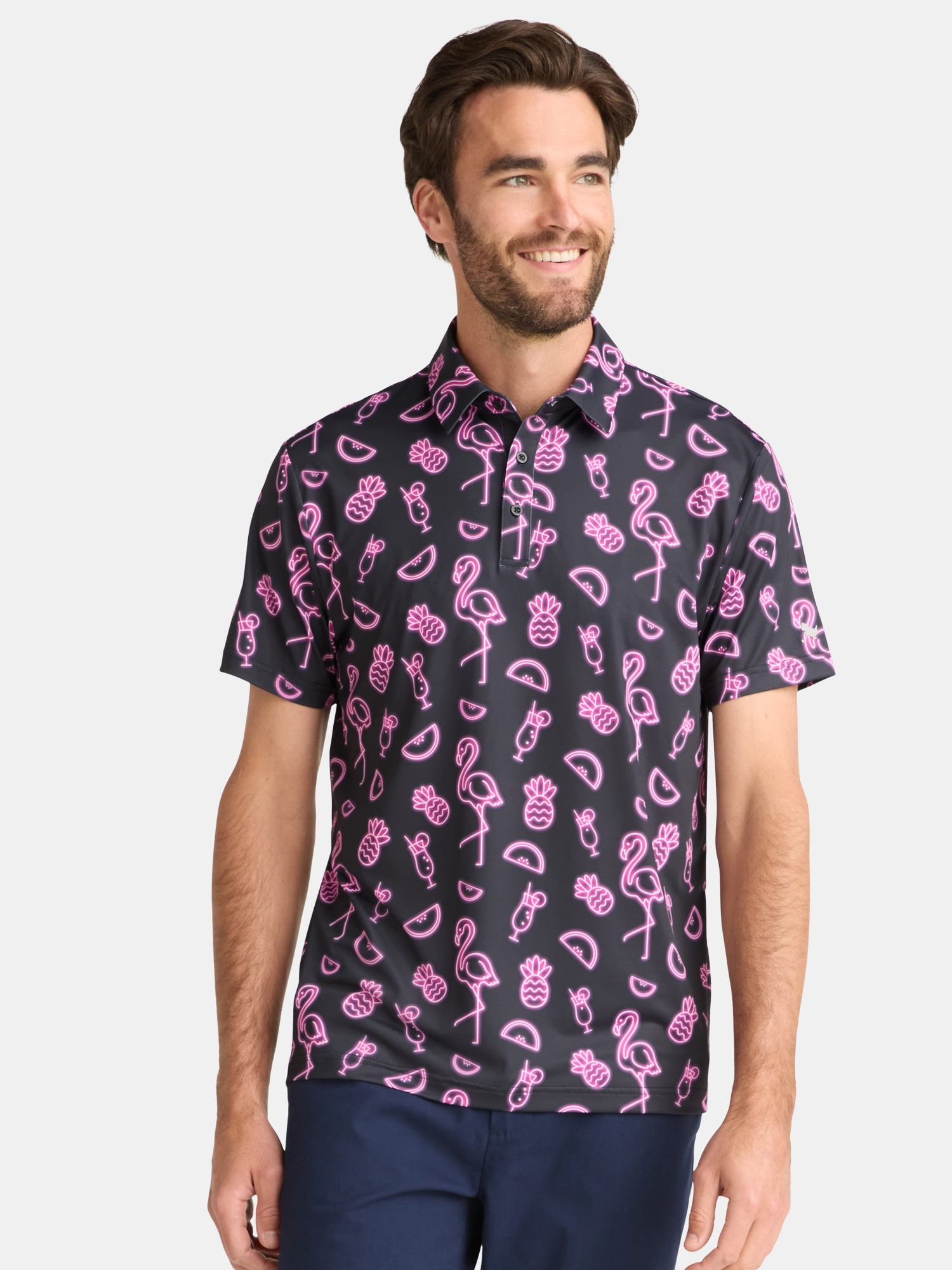 Birdie Bound Novelty Print Golf Polo Shirt, Men's & Big Men's Sizes S-5XL