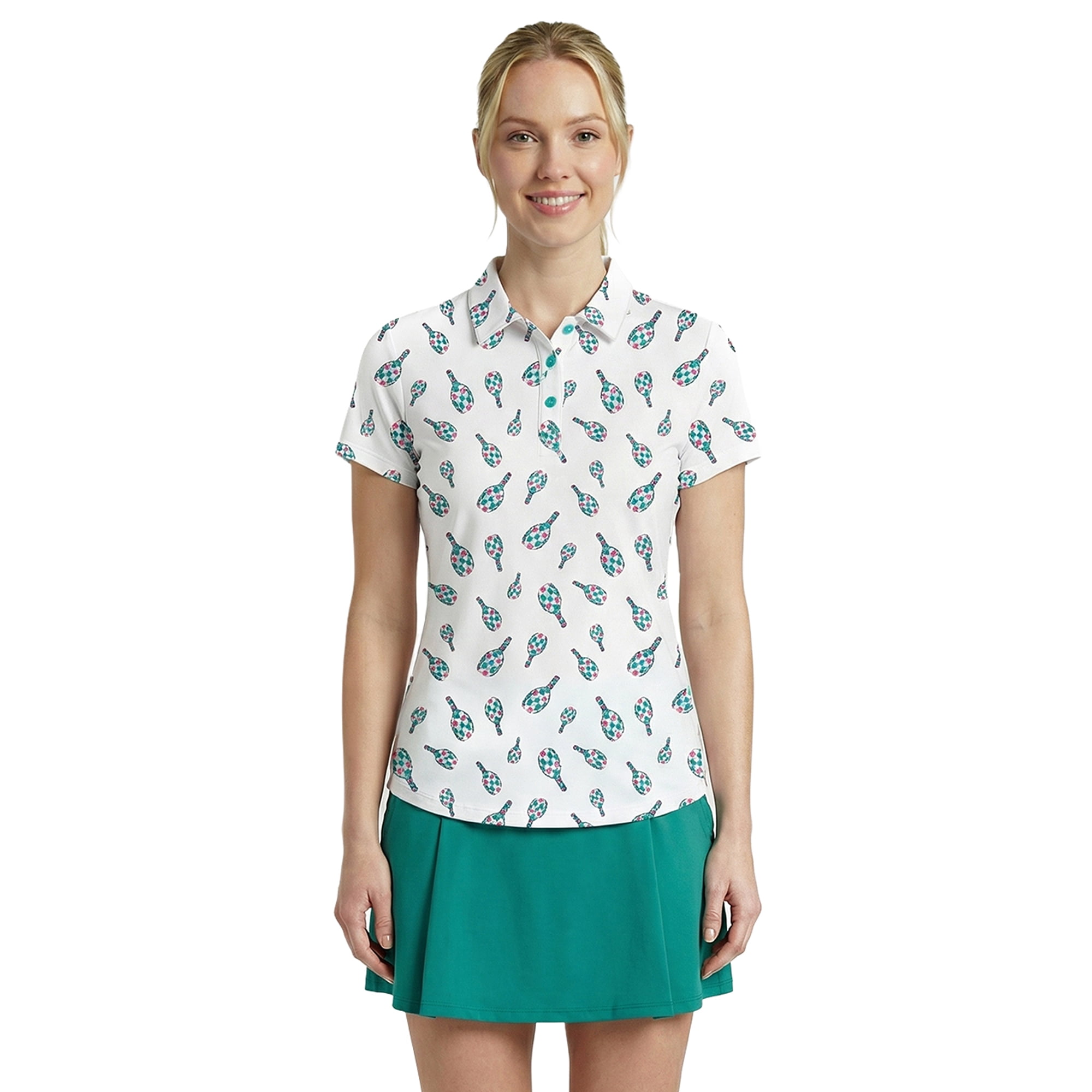 Birdie Bound Women's Thanya Polo Shirt with Short Sleeves, Sizes