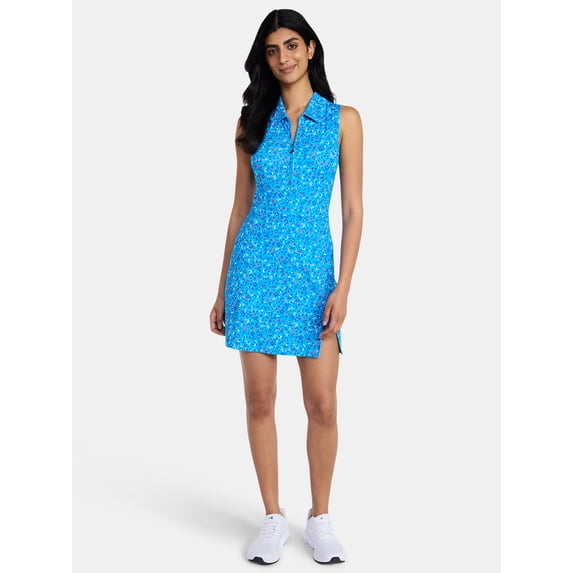Birdie Bound Women's Ida Sleeveless Polo Dress with Bike Shorts Liner, Sizes XS-XXL