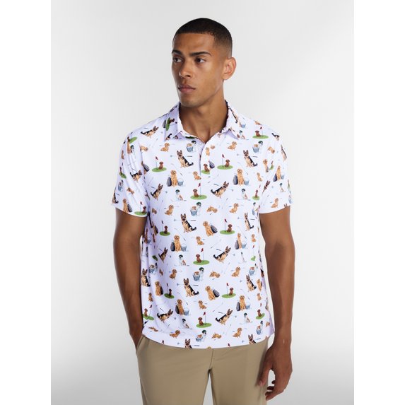 Birdie Bound Men's and Big Men's Golf Dogs Polo Shirt, Sizes XS-4XLT