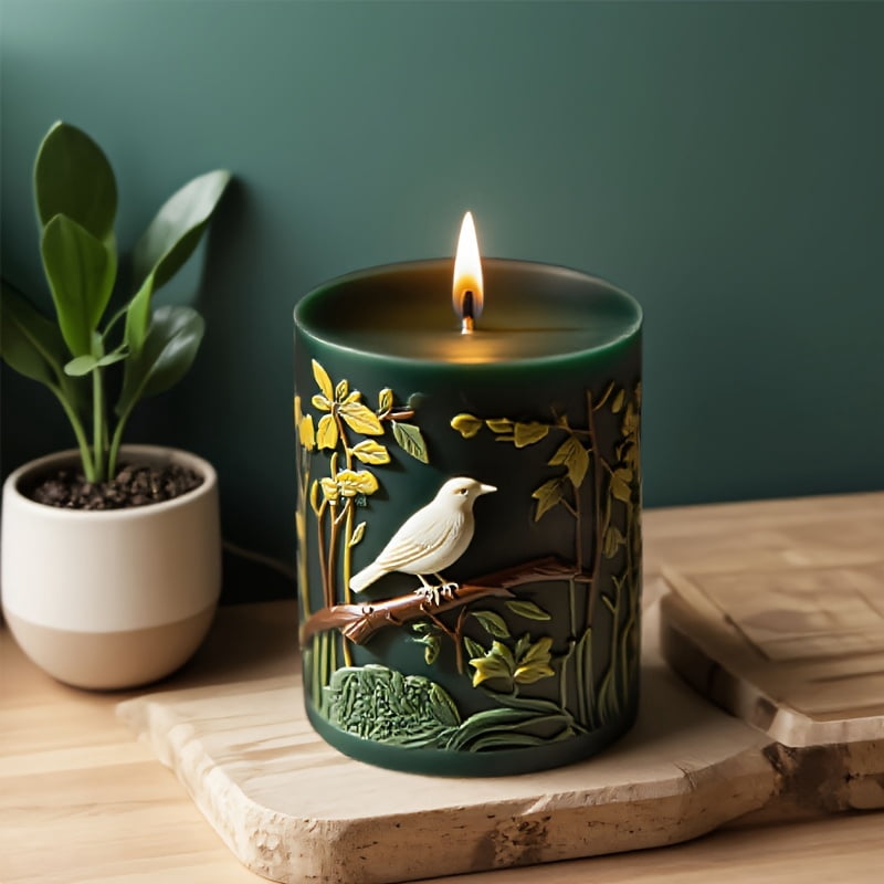 Birdie Cheer Candle Mold – Charming Bird & Twig Design with Rose Detail. Durable & Easy-to-Use Silicone Mold for DIY Candles, Soap, and Home Decor Crafts. Ideal for Soap Making Supplies, Creative & F