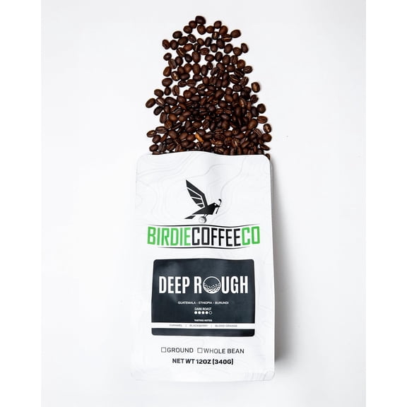 Birdie Coffee Co – The Deep Rough Dark Roast Coffee | Whole Bean or Ground | Bold, Smoky, Full-Bodied Flavor | Specialty Grade, Small Batch Roasted | 12oz Bag