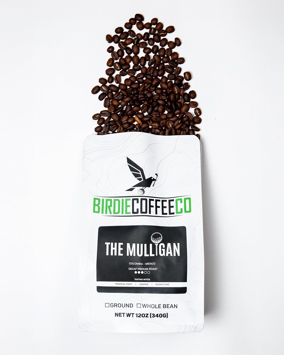 Birdie Coffee Co – The Mulligan Decaf Roast | Swiss Water Process | Whole Bean or Ground | Smooth, Rich, Zero Jitters | Small Batch Coffee | 12oz Bag