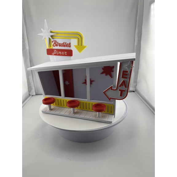 Birdie's Diner 3D-Printed Bird Feeder - Fun, Unique Design for Backyard Birds - Easy to Hang & Fill