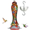 thumbnail image 1 of Birdkiss 28 oz Hand Blown Glass Hummingbird Feeders with Ant Moat Hook, Garden Backyard Patio Decor, 1 of 9