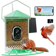 Birdkiss Smart Bird Feeder with Camera, Metal Squirrel Proof Bird Watching Cameras with AI Identification & Solar Panels, Gifts for Bird Lovers, Mint Green