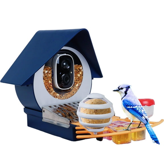 Birdkiss Smart Bird Feeder with Camera, AI Identify Bird, Seed Guard for Bird-Watching Lovers