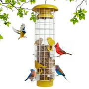 Birdkiss Squirrel-Proof Metal Bird Feeder - 4 Weight-Activated Perches, 3LBs Capacity, Outdoor Hanging Decor for Garden & Finch