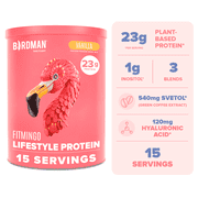 BIRDMAN Fitmingo Vegan Protein Powder with Inositol, 3 Blends, Vanilla, 15 Servings, 1.12lb