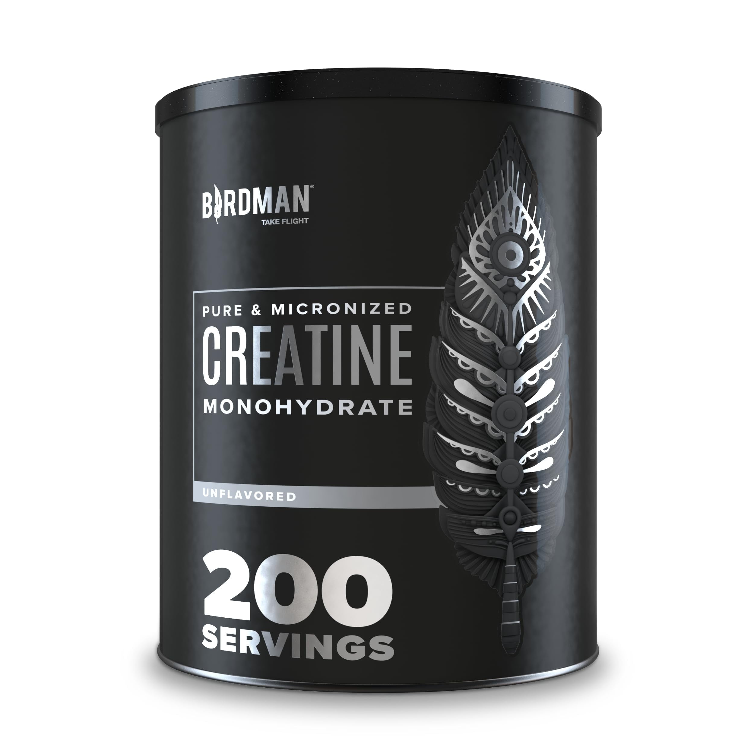BIRDMAN Micronized Creatine Monohydrate Powder, Vegan, Caffeine-Free, 200 Servings, 2.2 lb